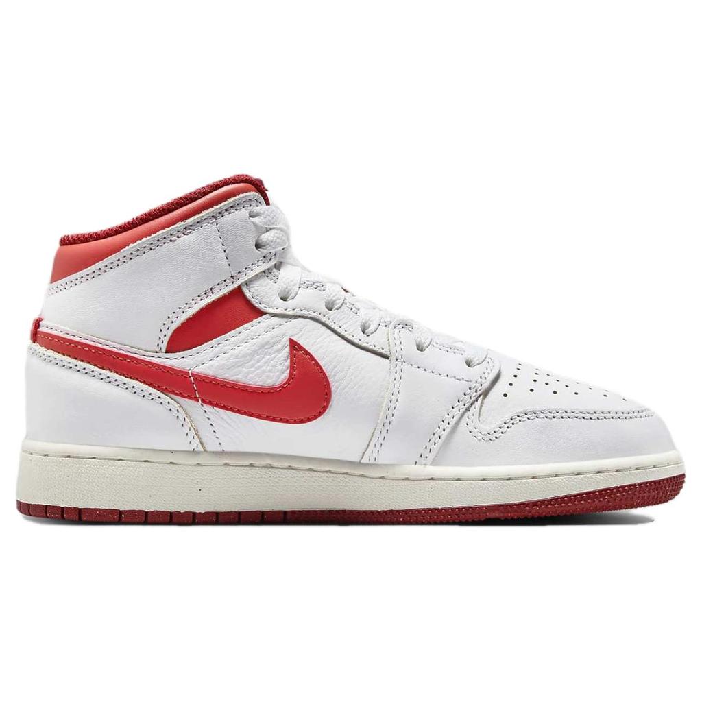 New Jordan 1 Mid SE White Dune Red GS FJ3464-160