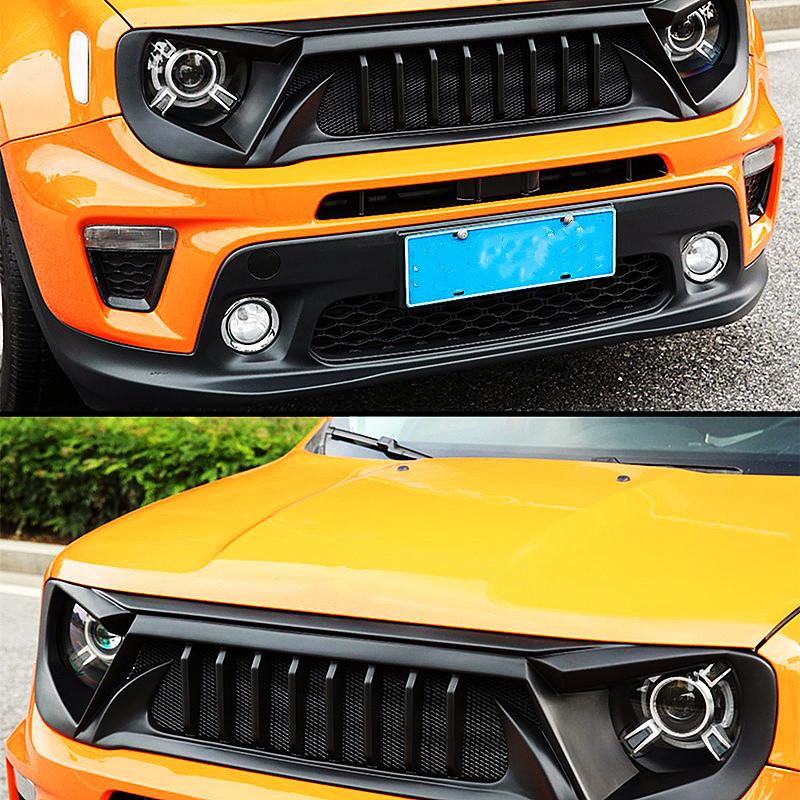 For 2016 17 18 19 20 21 22 23 Jeep Renegade Racing Grills Matt Carbon Grille Air Intake Styling Exterior Tuning Accessories Part