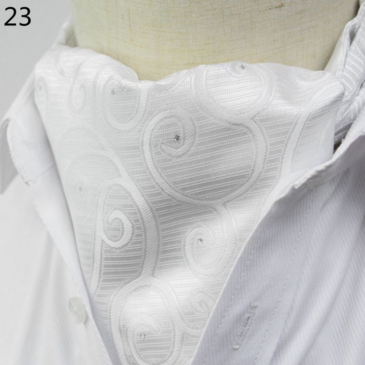 Luxury Men's Ascot Ties Vintage Paisley Cravat Self Tied British style Gentleman Polyester Silk Neck Tie Wedding FormaParty
