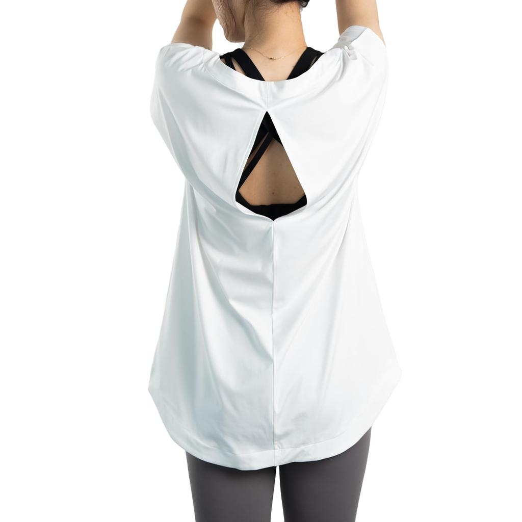 Yoga Loose Cooling Long Short UV Stylish [iito.seasons] Women's Wear, Backless, Fit, Figure-Contoured, Shirt, Length, Sleeve, Sports, Loungewear,