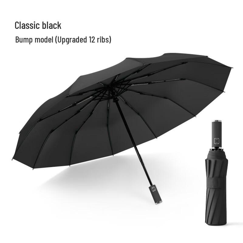 Nanqiao 12-Rib Fully Automatic Black Coating Umbrella