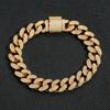 12mm Flip Buckle Double Row Full Diamond Trendy Brand Men's Personalized Hip Hop Cuban Bracelet Zircon