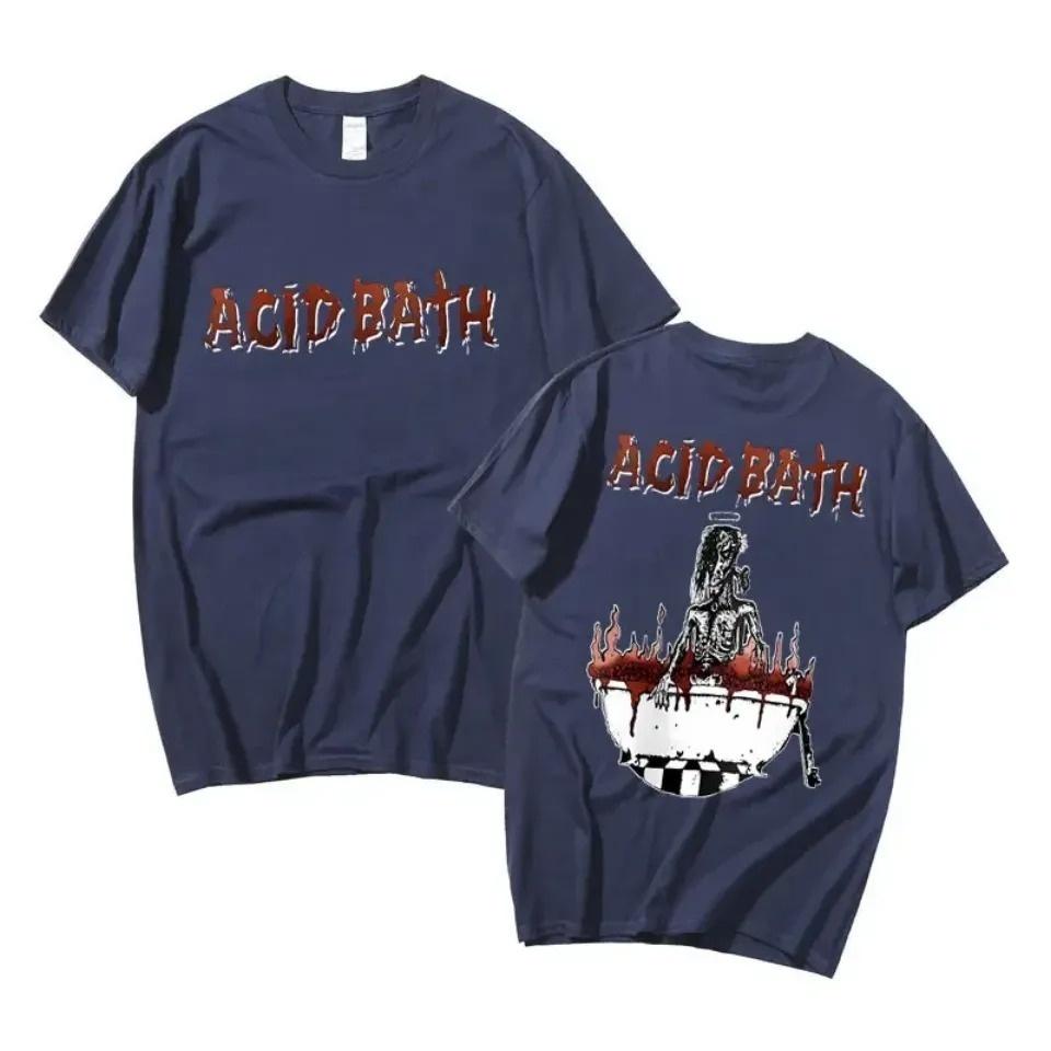 Tričko s kulatým výstřihem s kreativní grafikou inspirovanou temným uměním Acid Bath, s hudebním uměním pro fanoušky Acid Bath