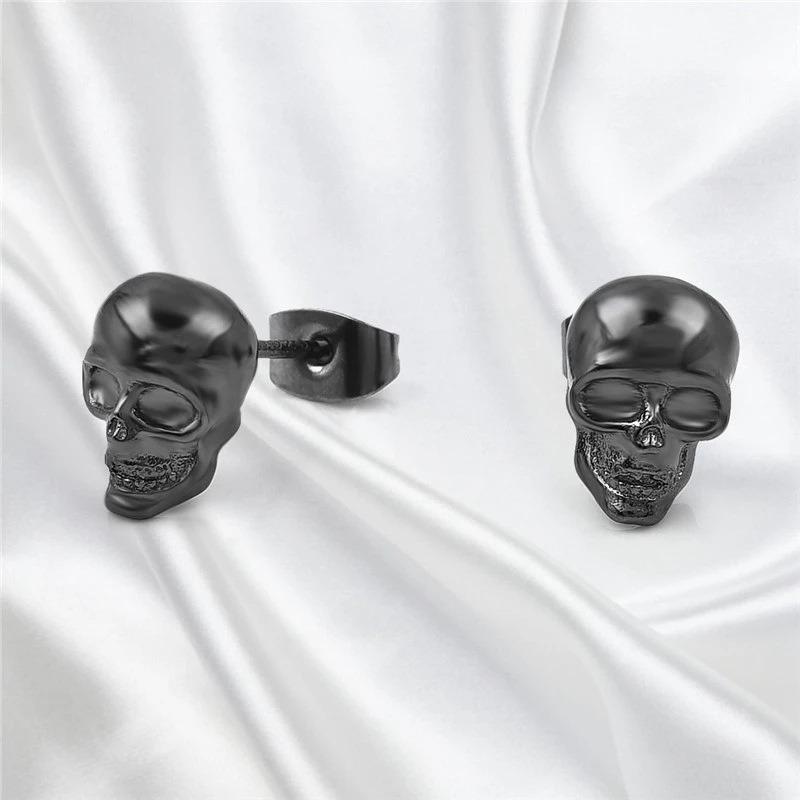 Skull Bow Earrings Halloween Hip Hop Retro Personality Unisex Ghost Head Earrings