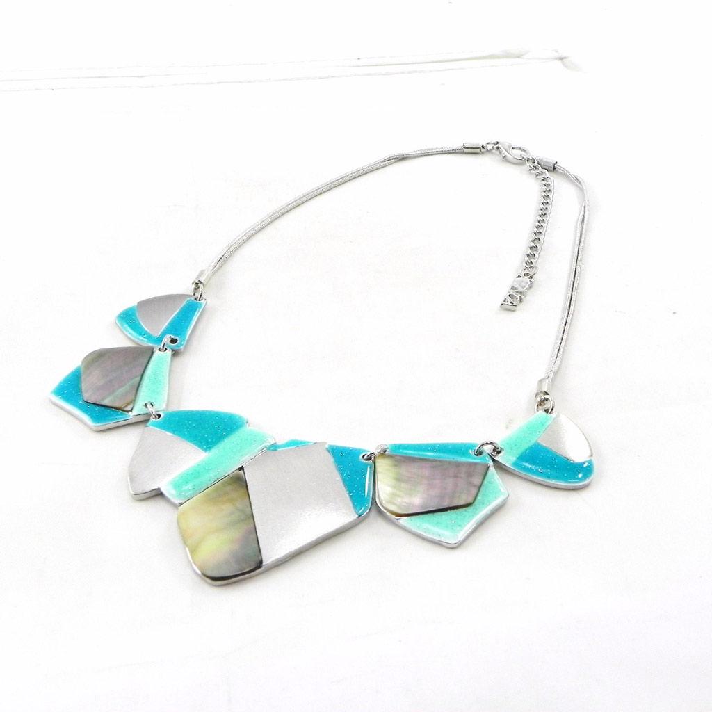 NOA [I5357] - Collier Créateur 'Bora Bora' turquoise