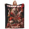 TERRIFIER 3 Comic Con Teaser Blanket Christmas Warm Pattern Plush Bedding Throws For Couch Bed Flannel Bedspread Bed Cover