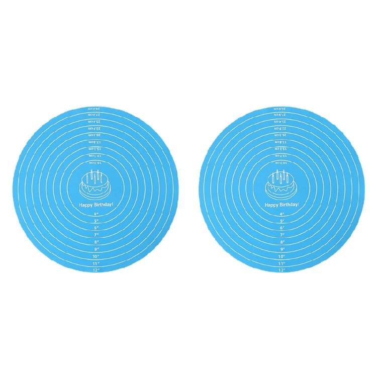 2 Piece Thickened Food Safe Silicone Dough Rolling Mat With Nonslip Surfaces For Pizza Bread Cookie Baking Preparation