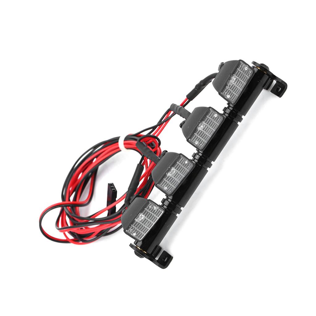 4 LEDs Light Bar Roof Lights Lamp A essory Part for scx10 ‑4 RC Car (White)
