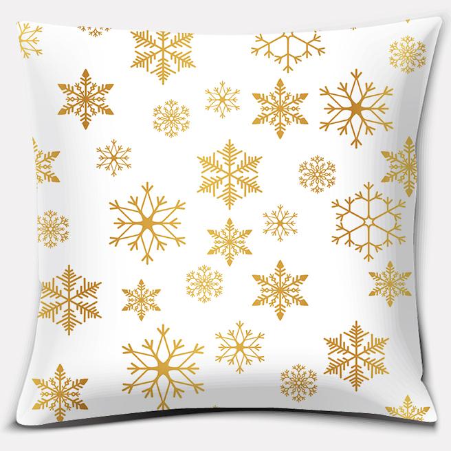 Gold Christmas Decoration Series Pillow Gift Home Office   Bedroom Sofa Car Cushion Cover