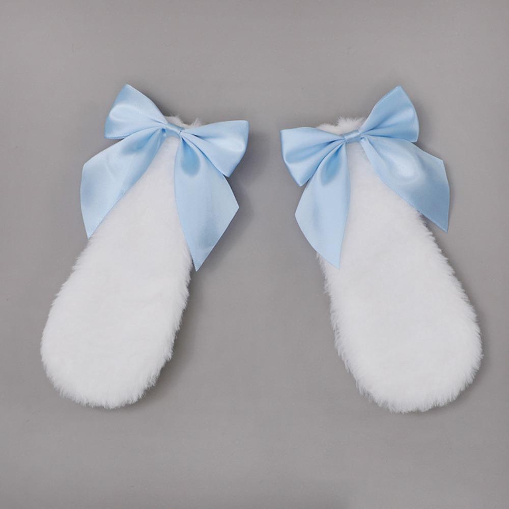 Plush Lolita Hairclips Soft Cosplay Headwear Kawaii Bunny Ears Hairpin  Party Wear