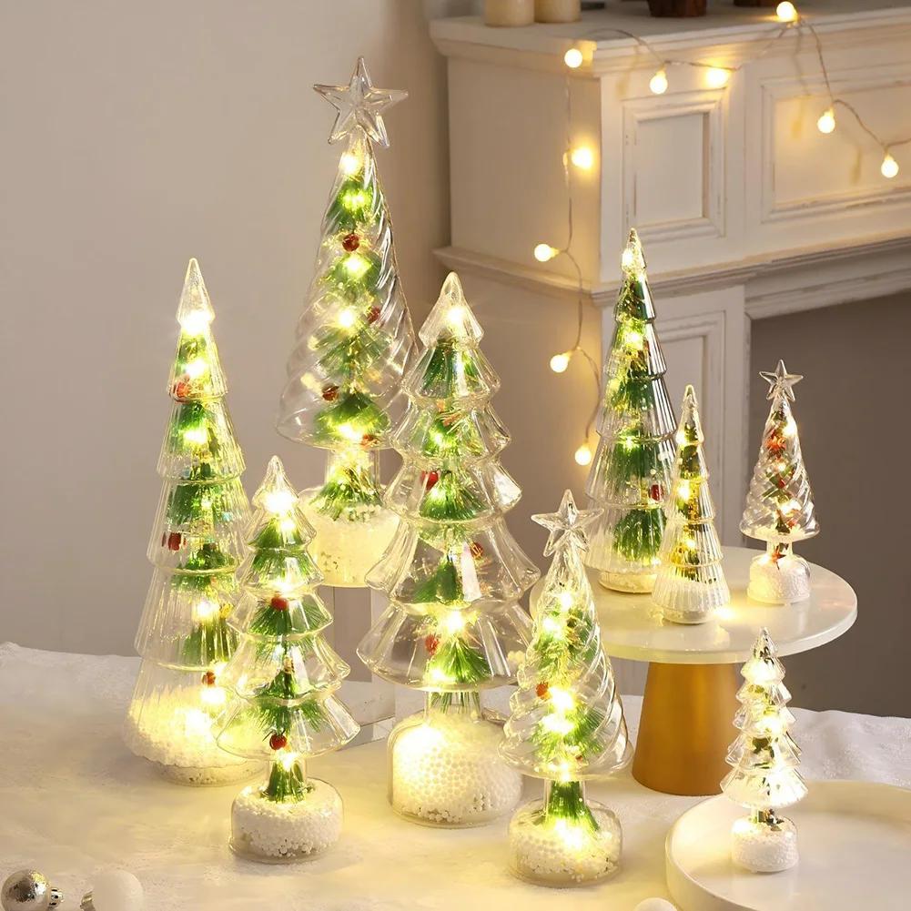 LED Christmas Tree Night Lights - Versatile DIY Desktop Ornaments for New Year Party & Home Decorations