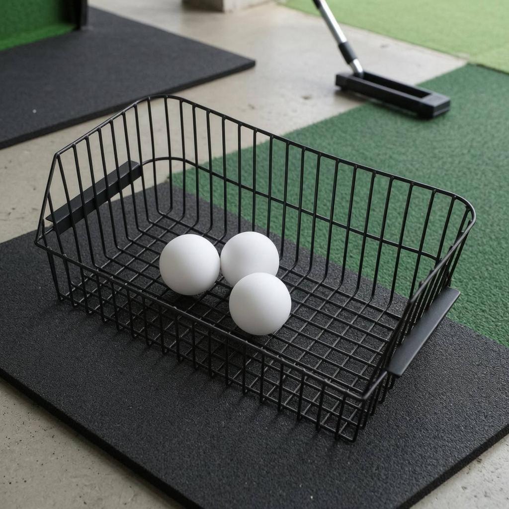 Metal Golf Ball Basket Black Wire Golf Ball Basket Sports Gear Large Capacity Sturdy