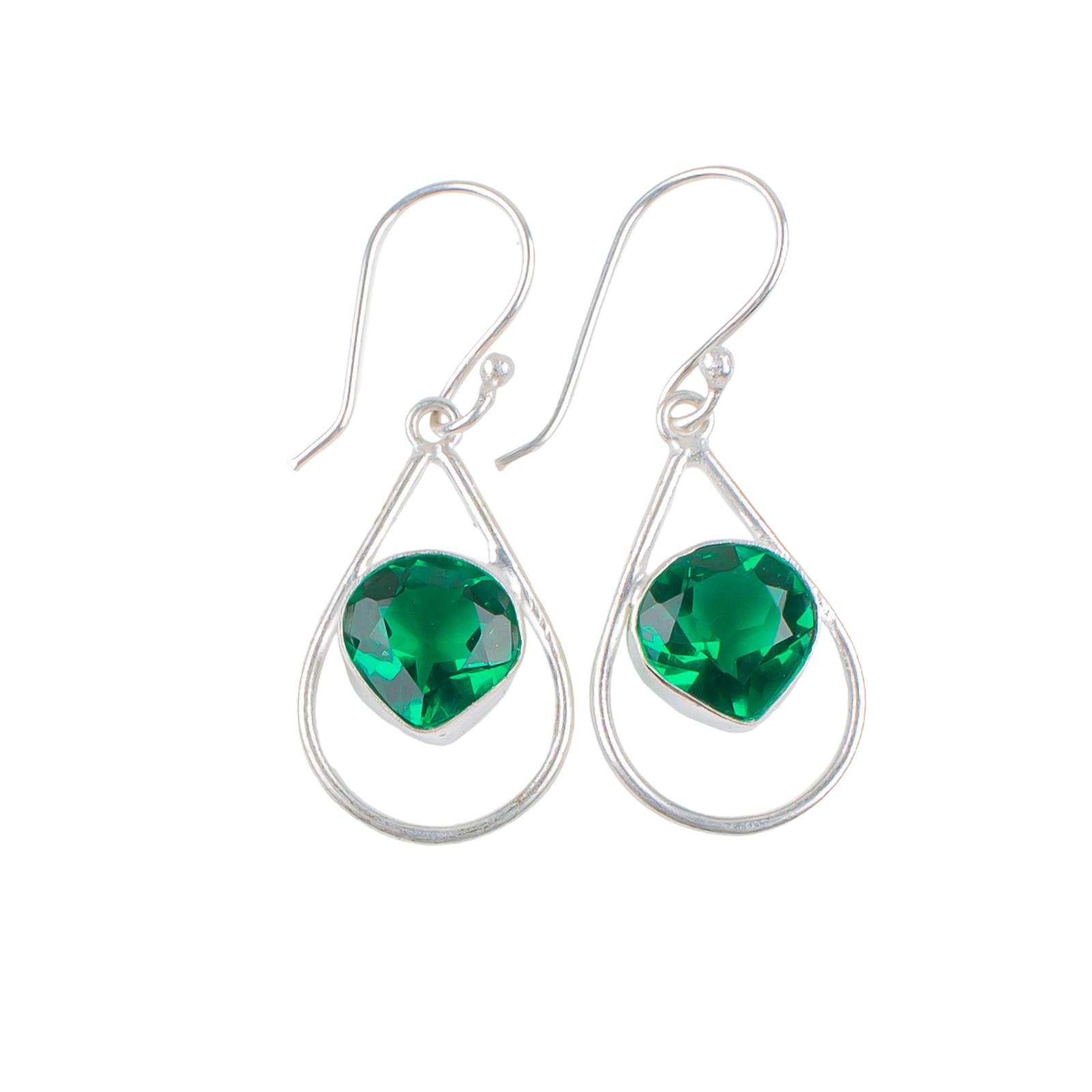 

Chrome Diopside Gemstone 925 Sterling Silver Jewelry Handcrafted Earrings 1.50 EE-38-4