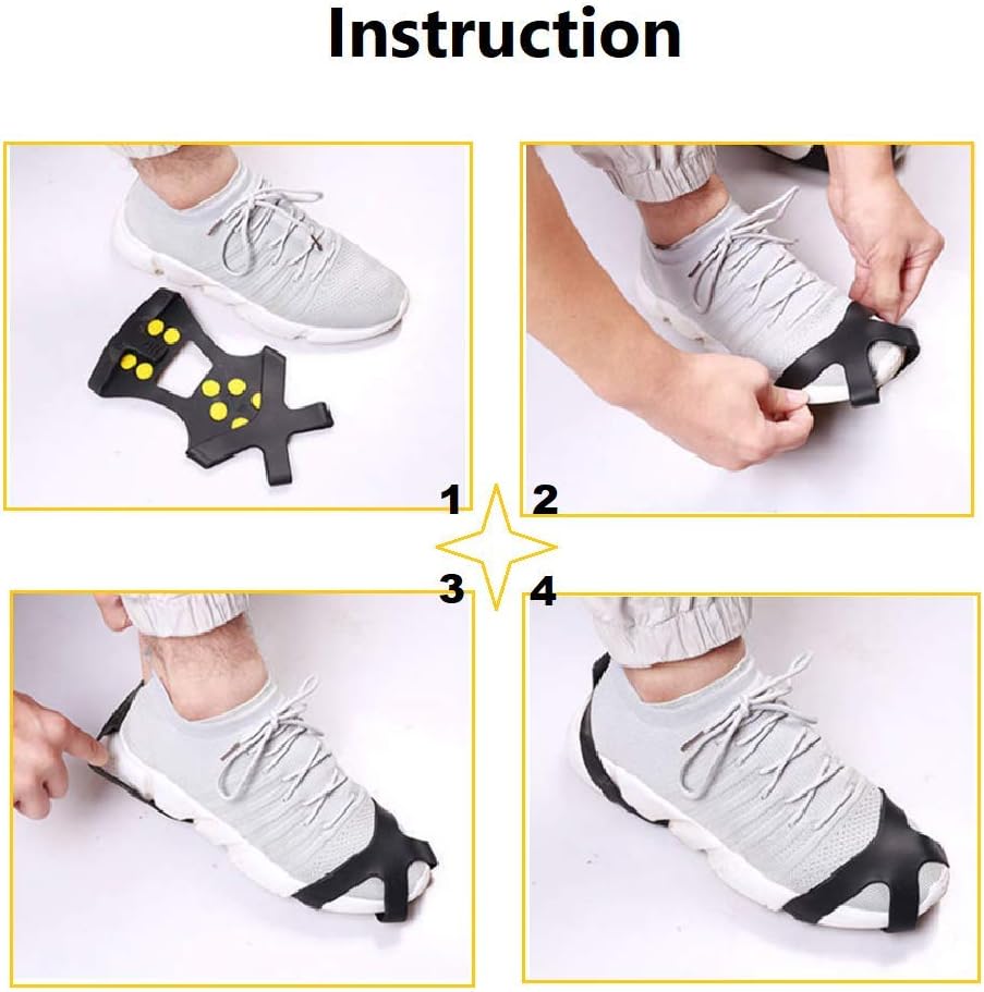 Anti-Skid Snow Shoe Cover Climbing Crampons Spikes Ice Grips Cleats Non-Slip Shoe Covers Winter Walk 1Pair