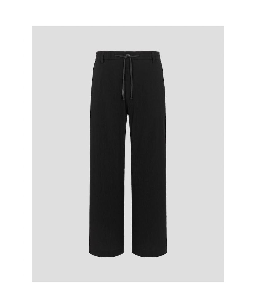 Binpolmen Crepe Elastic Waist Wide Pants Black