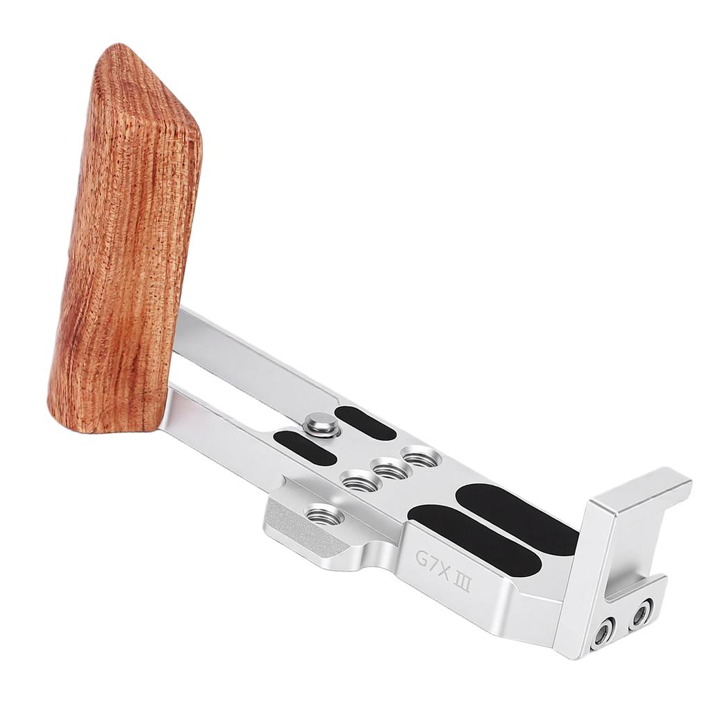 Wooden L Shape Handle Grip Fit for G7XII G7XIII Camera with Quick Release Baseplate Hand Grip Holder