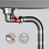 Double Sink Sewer Basin Sewer Pipe Fittings Double Dishwashing Sink Sink Drainage Pipe Set Kitchen Drain Pipe Anti Odor