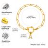 Vnox Classic Stainless Steel Paper Clip Chain Women's Bracelets,Trendy Zircon 26 Letters O-ring Pendant,Charms Back School Gifts