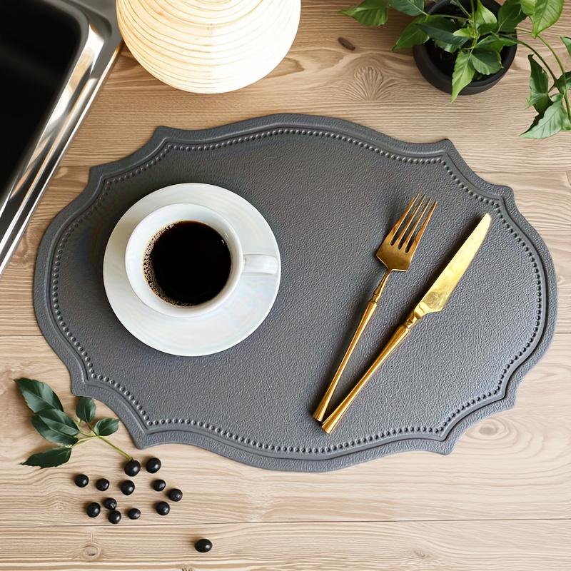 6pcs 30x43cm Oval Lace Placemats High Quality Placemats Suitable for Kitchen, Dining Room, Living Room, Holiday Parties Wedding Table Decor Gift
