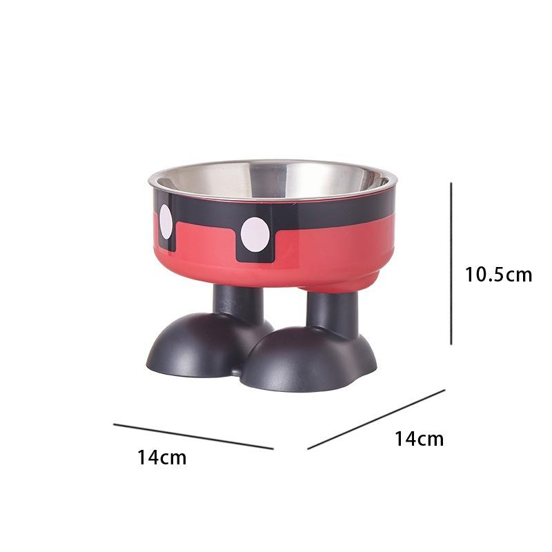 Tazón para Mascotas de Acero Inoxidable Antideslizante de Gran Capacidad Tazón para Perro Tazón para Gato de Pie Alto Protección para el Cuello Tazón para Mascotas Anti-golpes Tazón para Gato