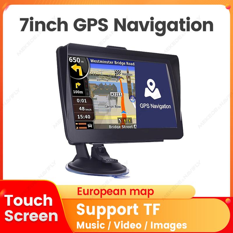 Car GPS Navigation 7 Inch Touch Screen GPS Navigator Truck Sunshade Sat Nav 256MB Europe Map GPS Navigators Support FM