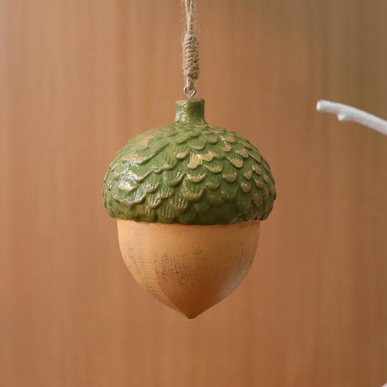Christmas Ornament Rustic Wooden Acorn/Star Hanging Ornament Woodland Themed Holiday Decor for Tree Fireplace Farmhouse Decor