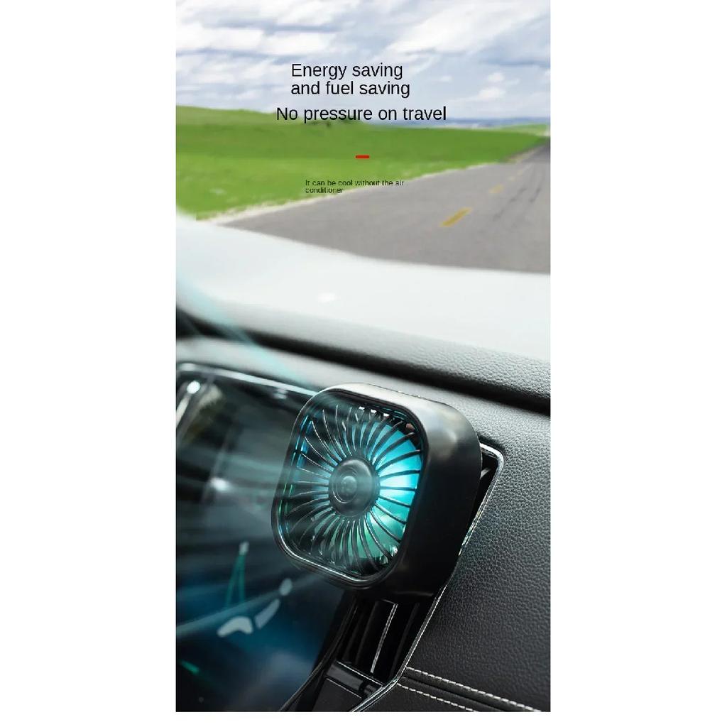 USB Car Air Outlet Cooling Fan Mini Color LED Light Low Noise Car Clip Fan 3 Speed Auto Interior Air Conditioner Cooler Car Fan