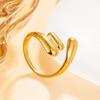 Geometric Glossy Stainless Steel Ring for Women – Personalized Irregular Open Design