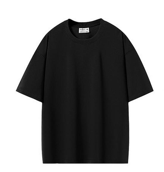 

280g Heavyweight Double Yarn Unisex Short Sleeve Solid Color Loose T-shirt with Crew Neck and Drop Shoulder M (110-130 jin)