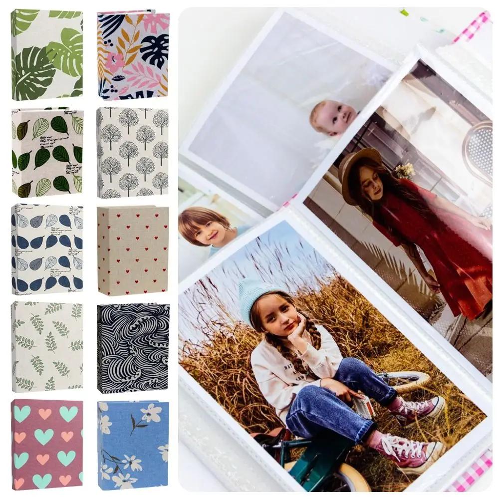 100 Pockets Photo Album 4x6 Photos Linen Cover Slip-in Picture Albums DIY Writable Small Scrapbook Album Children Growth