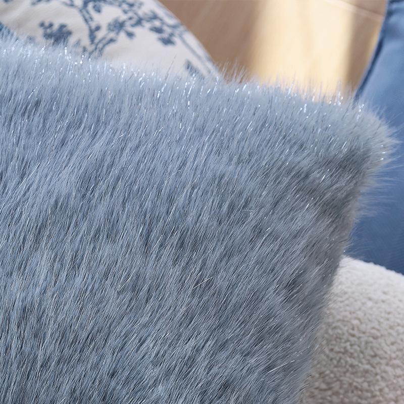 Light Luxury Blue Pillow Case Living Room Sofa Cushion Model Room Hotel B&B Bay Window Cushion Does Not Contain Core