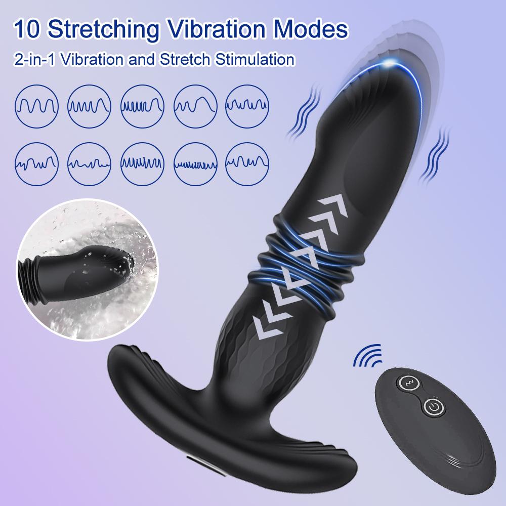 Wireless Remote Control Telescopic Anal Plug Men Prostate Massager Butt Plug Vibrators Prostate Stimulator Sex Toys Adult 18