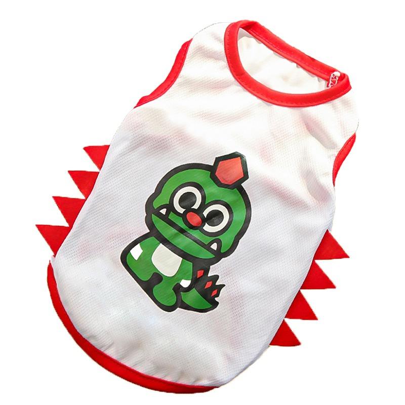 Spring and Summer New Dog and Cat Pet Clothing, Dog Supplies, Mesh Dinosaur Vests, Outdoor Sun Protection Products