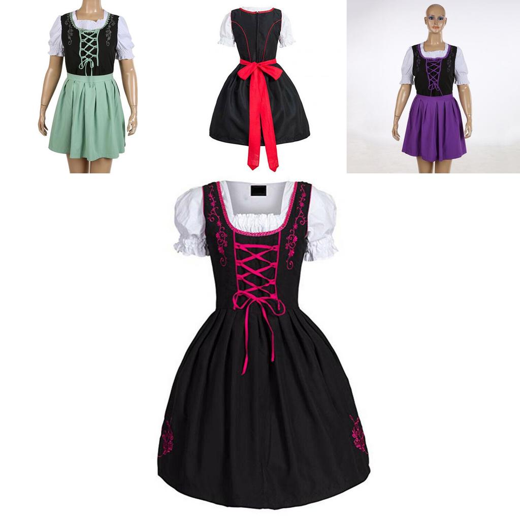 Vintage Style Bavarian Dirndl Dress For Oktoberfest And Festival Cosplay