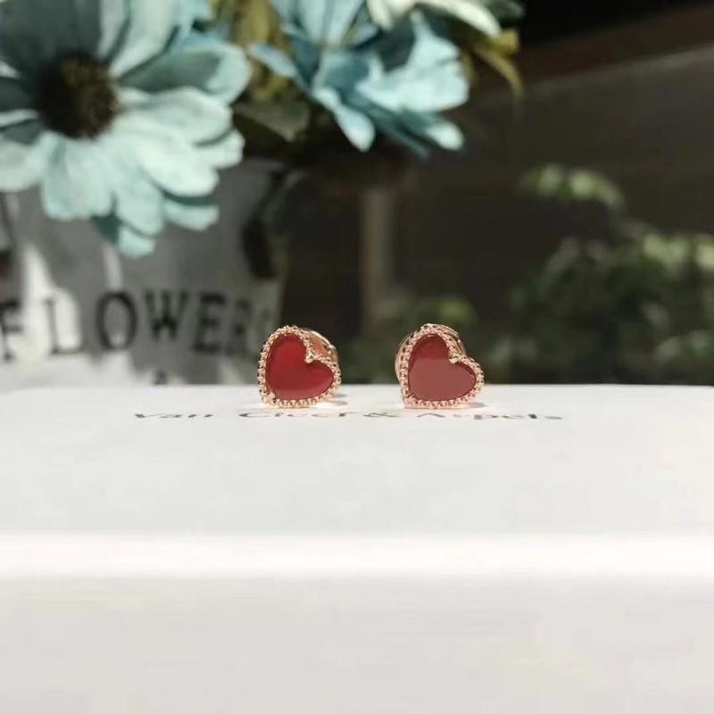 Four-Leaf Clover S925 Silver 9mm Stud Earrings with Red Agate, Black Agate, Turquoise, Butterfly, White Shell, Gray Shell, and Pink Shell for Women.