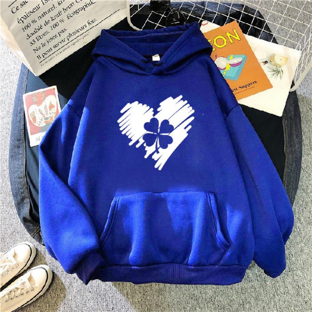 Letter Printed Hoodie Autumn and Winter Sweater Neutral Women's Casual Versatile Fleece Hooded Sweater Long Sleeve Clothing