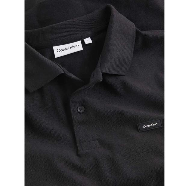 Calvin Klein Stretch Pique Slim Button Short Sleeve Polo