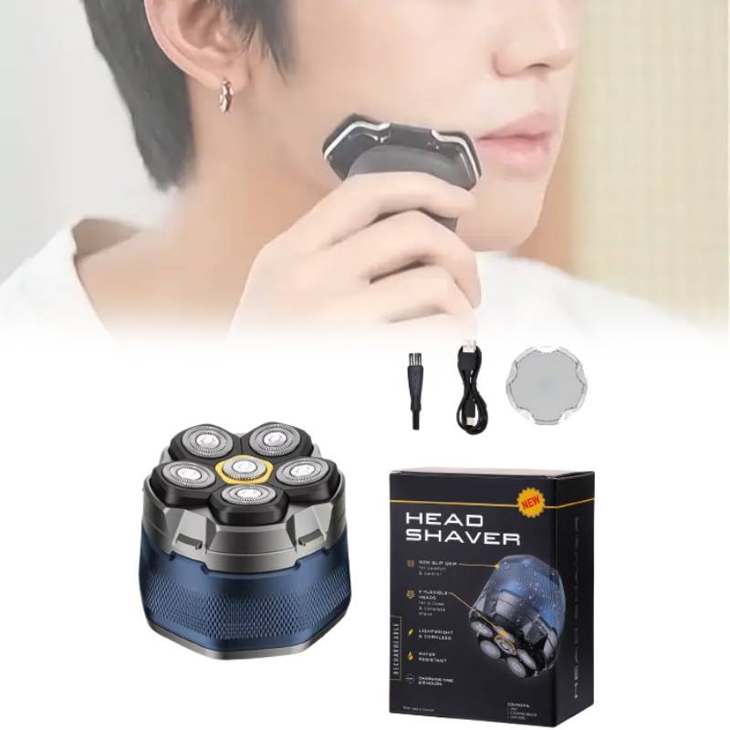 Electric Shaver With Magnetic Rotation Heads Rechargeable For Men Grooming
