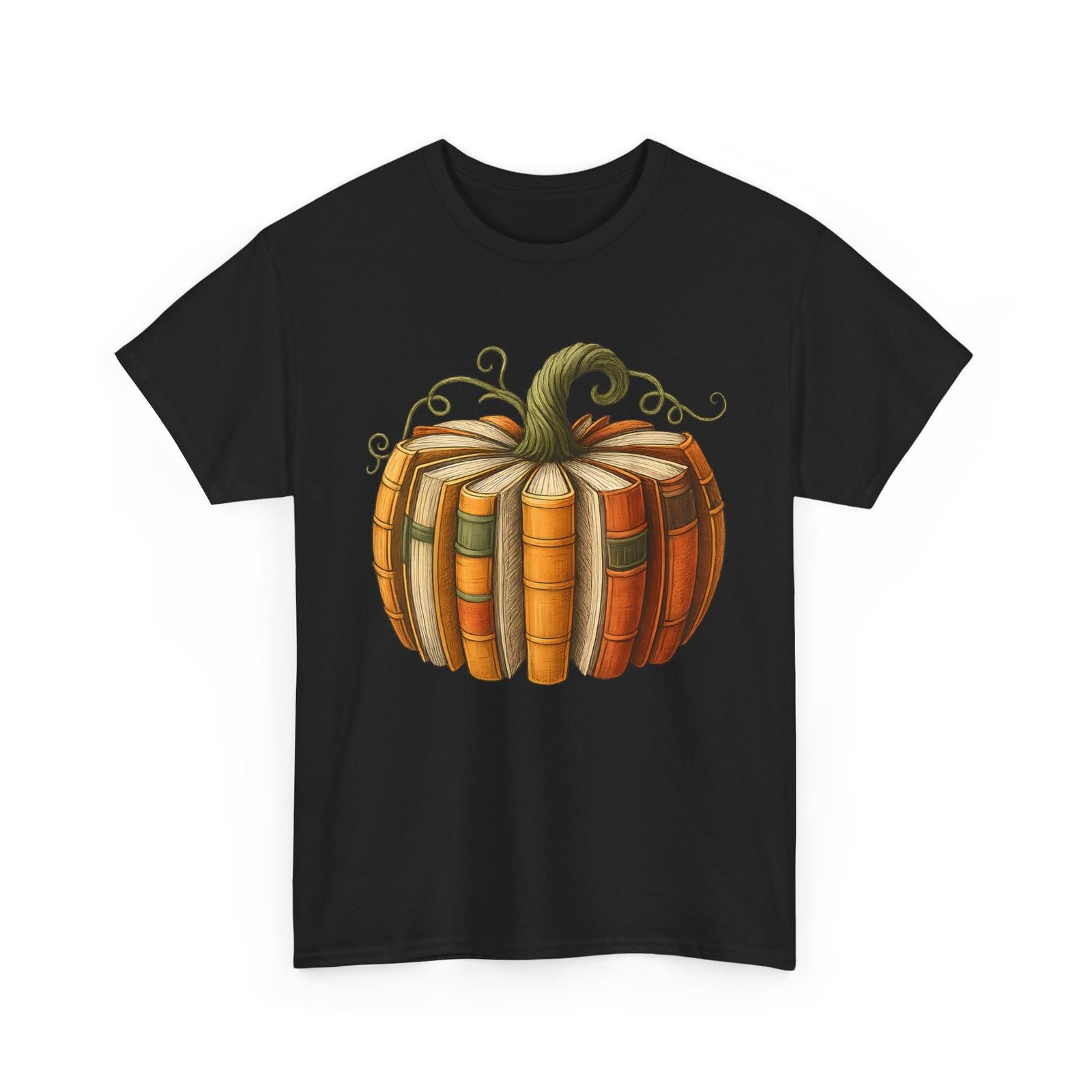 Fall Book Pumpkin Retro Reading Halloween Teacher T-Shirt S
