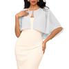 Round Neck Pearl Button Chiffon Shawl - All-Season European and American Style