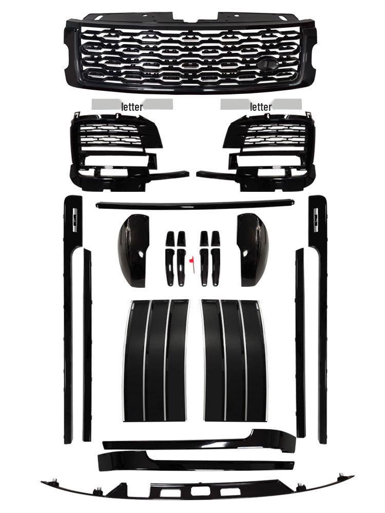 Trim Kit for Range Rover 18-22: Grille, Shark Gill, Handle Cover, Tailgate, and Body Trim