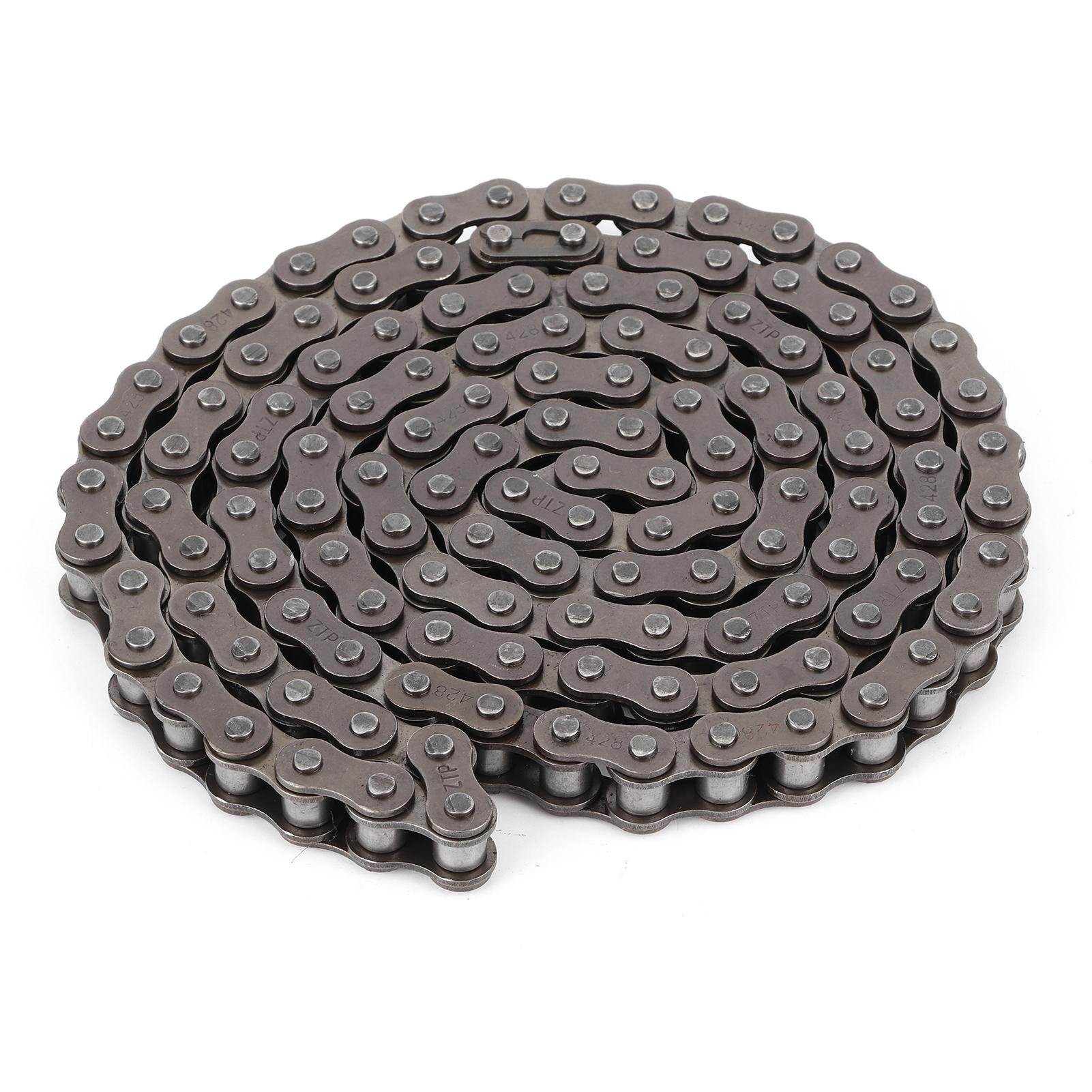 

Приводная цепь 428 128 звеньев Мастер-звено Подходит для ПИТ Квадроцикла Мотоцикла-внедорожника Квадроцикла 150cc 250cc