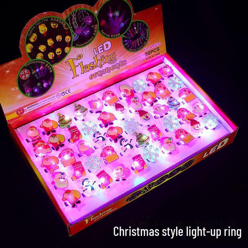 Children's Light-Up Flashing Finger Rings - Christmas Toys Hot Sale