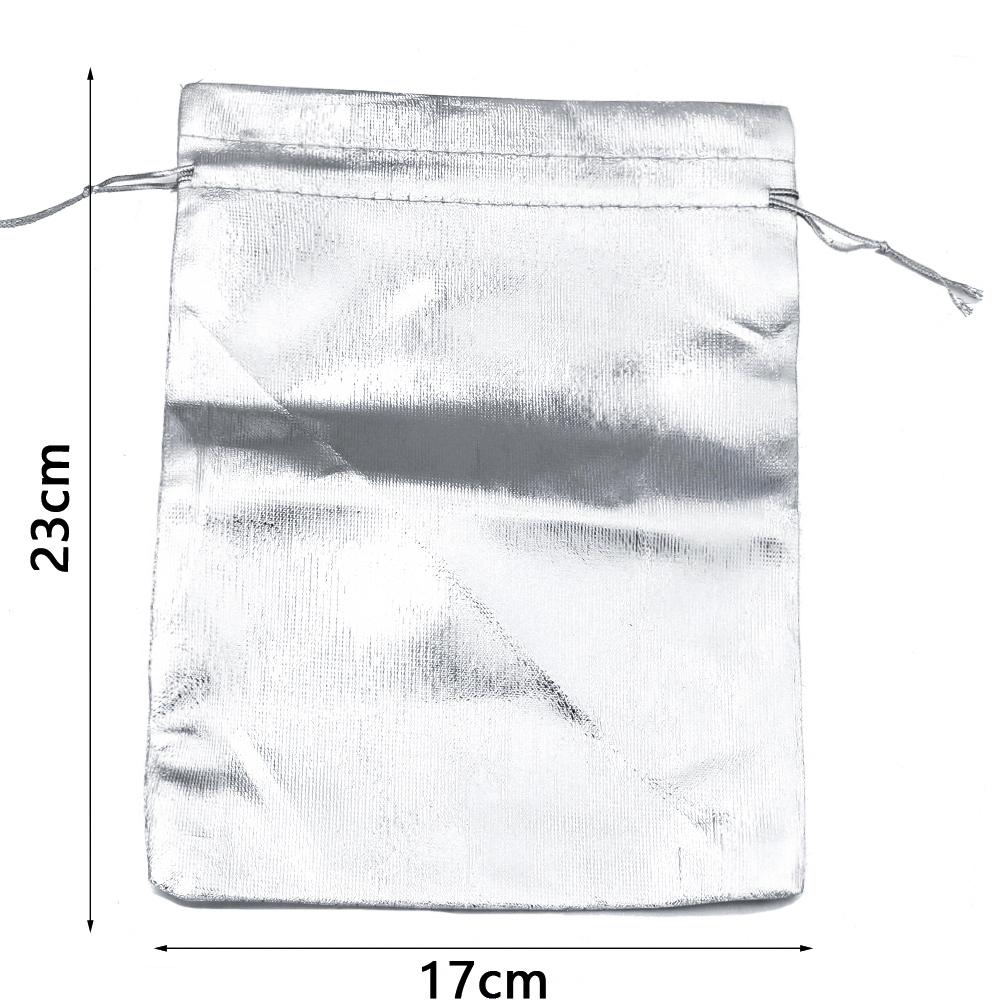 5-10Pcs Silver/Gold Foil Cloth Drawstring Bags Jewelry Gift Bags Candy Beads Bracelet Packing Pouch For Wedding Gift Storage Bag