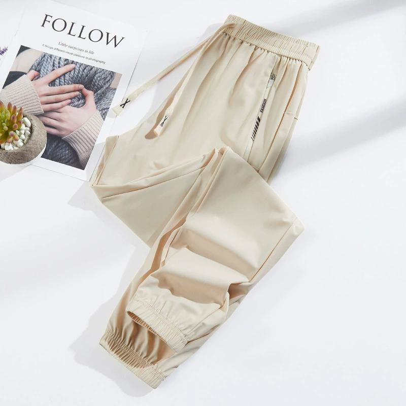 

Парный стиль Эластичные спортивные брюки из ледяного шелка Универсальные, Свободные, Устойчивые к УФ-лучам, Легкие, Прохладные, Дышащие брюки с широкими штанинами XXXXL абрикосовый