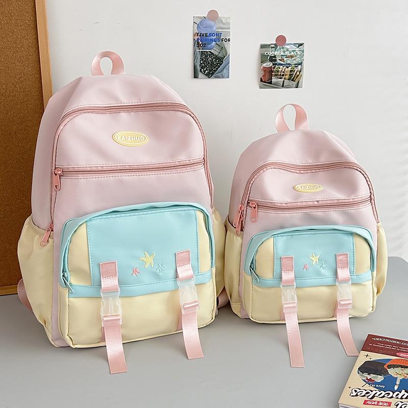New Schoolbag New Schoolbag New Junior High School Students Little Fresh Girl Contrasting Colors Popular Backpack Cute Backpack Tide
