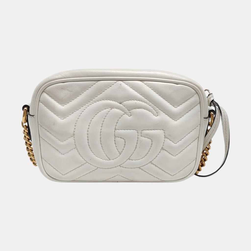 [Gebraucht] GG Marmont Serie Marmont Vielseitige Goldene Logo-Kette Gestepptes Leder Kamera-Tasche - Gut #1AYEXD5