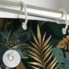 1pc Golden Green Leaf Bathroom Shower Curtain, Tropical Style, Modern Fashion Shower Curtain, Includes 12 Hooks, 180*180cm Bat