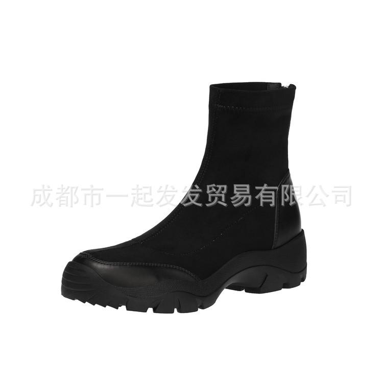 2025 Autumn and Winter New~ Comfortable and Versatile Thick-heeled Short Boots Women's Commuting Round Head Height Increase 4cm Thick-soled Martin Boo