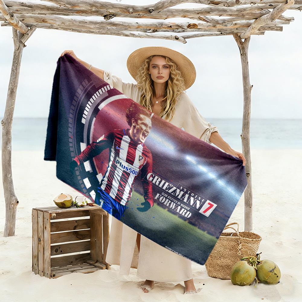 Griezmann's Jersey Beach Towel Super Soft Microfiber Quickdry Fabric Comfortable Lightweight Suitable for Swimming, Gym, Camping, Yoga Vacation